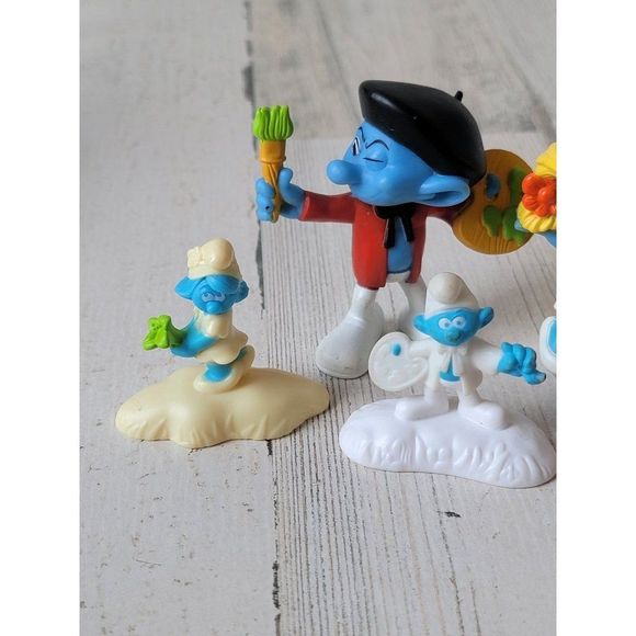 Smurfette Papa Smurf painter accessory playset toy Village - Picture 2 of 10